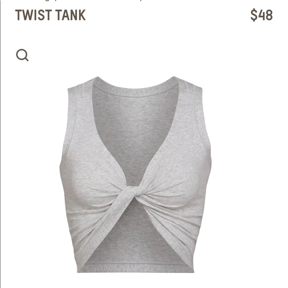 SKIMS Tops - SKIMS TWIST TANK | LIGHT HEATHER GREY - sold out size S